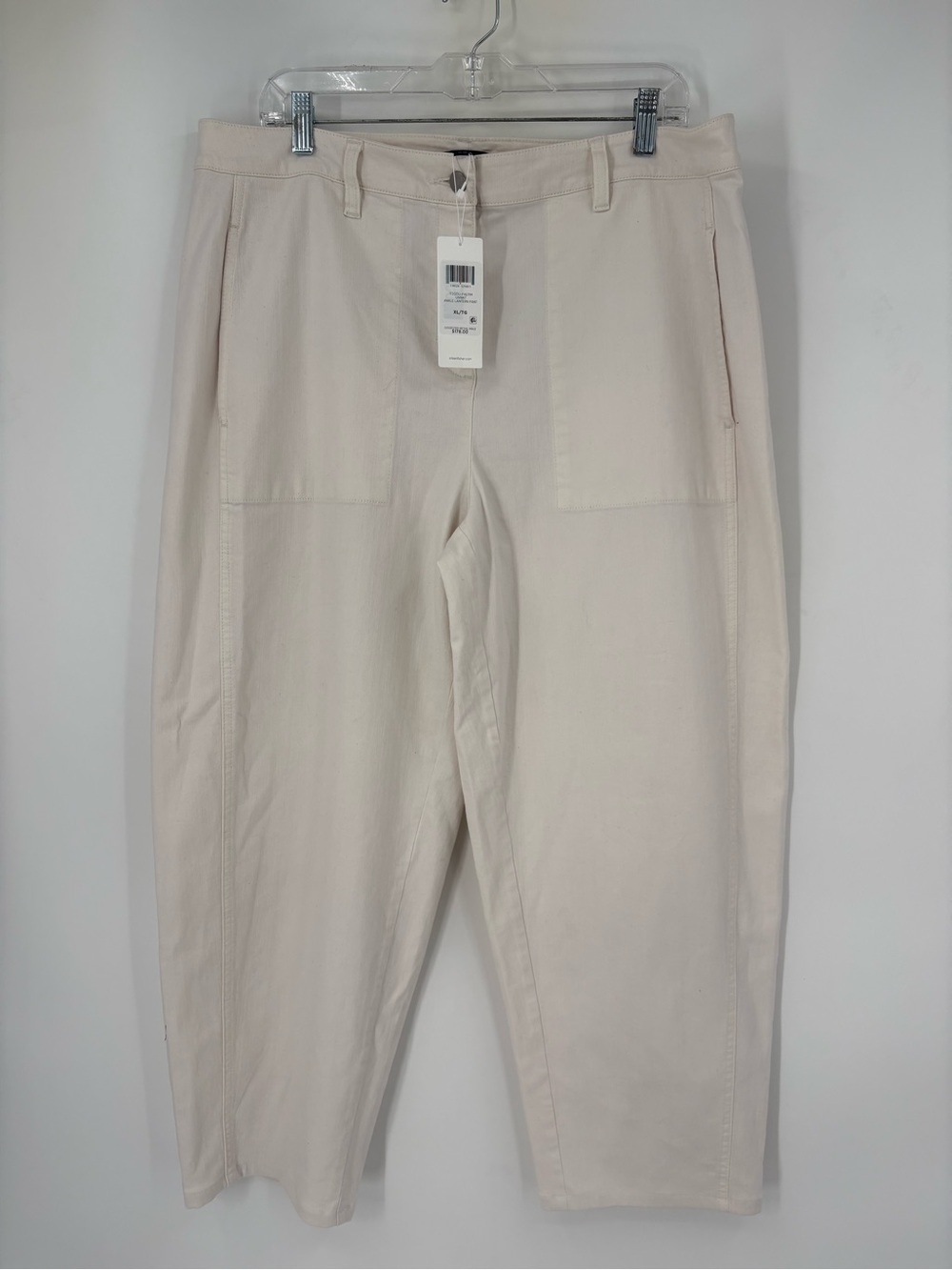Eileen Fisher Lantern Ankle Pant Organic Cotton Natural White XL $178